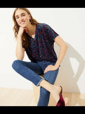 Loft Velvet Floral Top